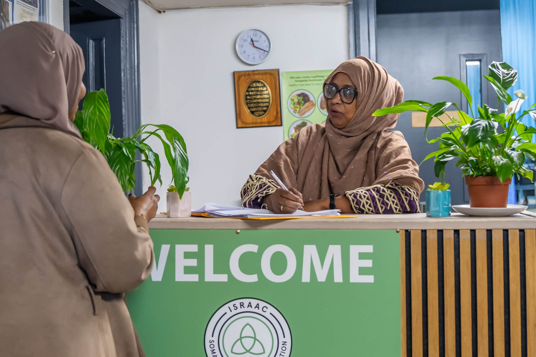 An advice session at the centre
